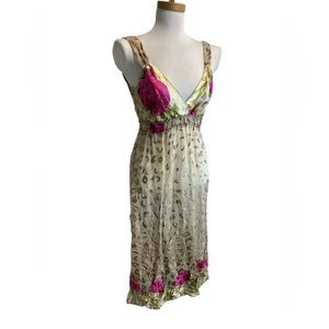 Hale Bob Sheer Floral/Leopard Slip Dress